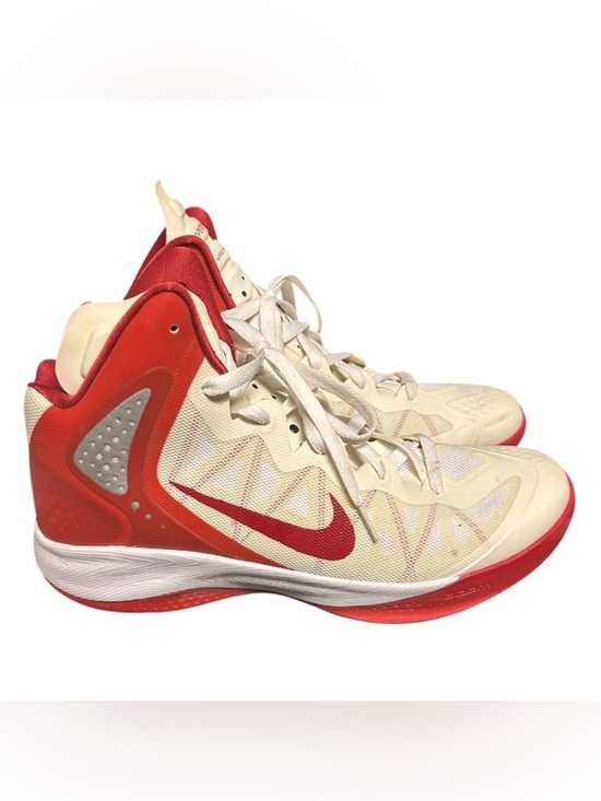 Nike Men’s Zoom Hyperenforcer XD Off White and Red Basketball Sneakers Sz 12 main image 10